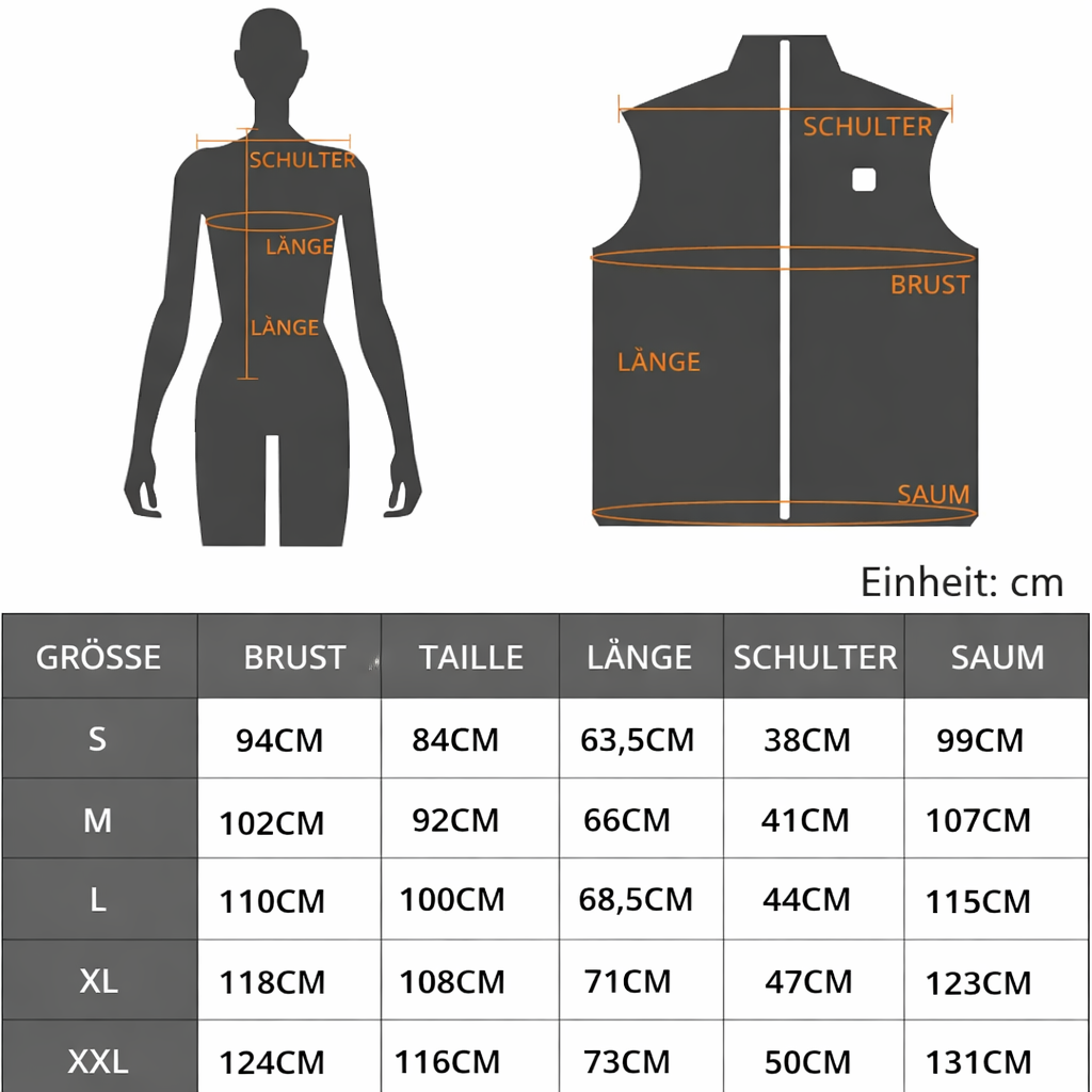 Damen Heizweste | USB-Beheizte Weste mit Infrarot-Technologie | Wärmeregulierend & Leicht | Ideal für Herbst & Winter | ThermaBelle