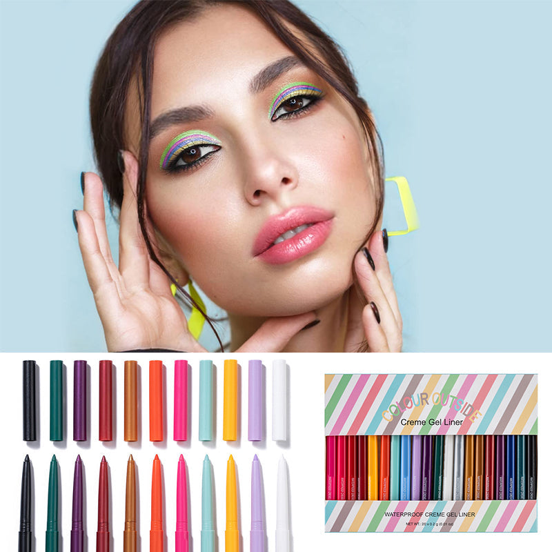 ColorGlam - 20 Stück Farbiges Eyeliner-Stift-Set | 50% RABATT