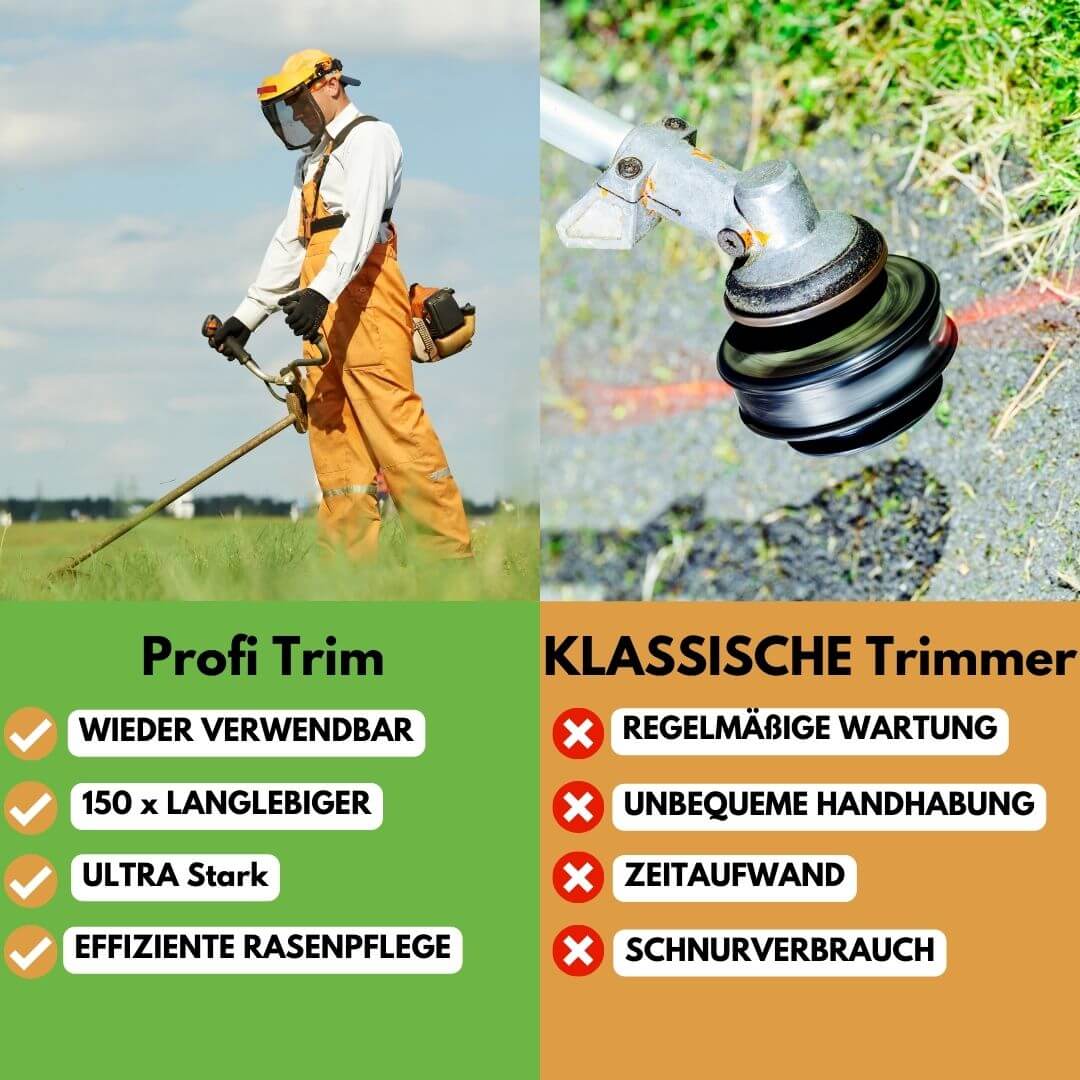 ProfiTrim | Unzerstörbarer Rasentrimmerkopf | 150x Stärker | Für Alle Trimmer Geeignet