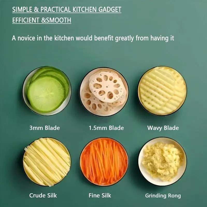 VeggiEase™ | Mühelose Zubereitung von Speisen durch präzises Schneiden und Raspeln