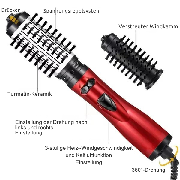 Haartrockner 3-in-1 | Drehfunktion | Volumen & Locken | Austauschbare Bürsten | StylePro