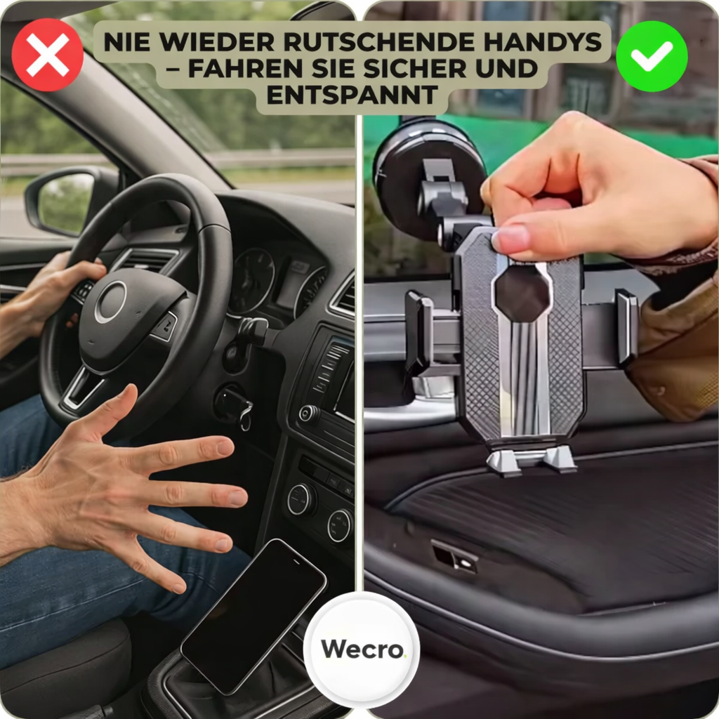 Handyhalterung für Auto | Handyhalter mit Saugnapf & 360° Drehung | LuxGrip