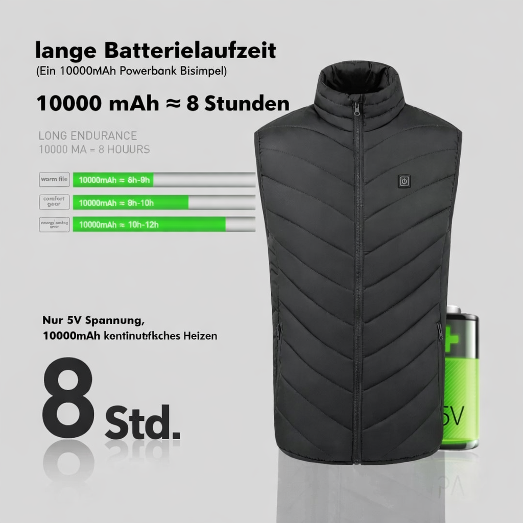 Heizweste Herren | 3 Heizzonen | One-Touch Heizsystem | Tragbare Wärme