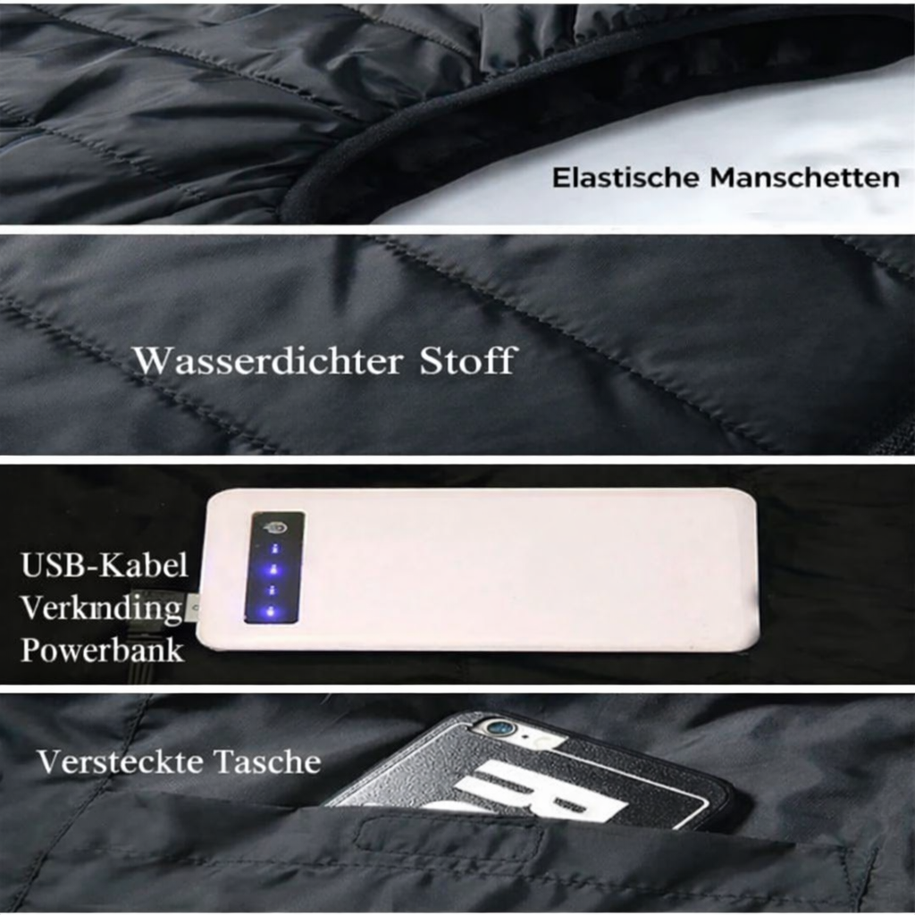Heizweste Herren | 3 Heizzonen | One-Touch Heizsystem | Tragbare Wärme