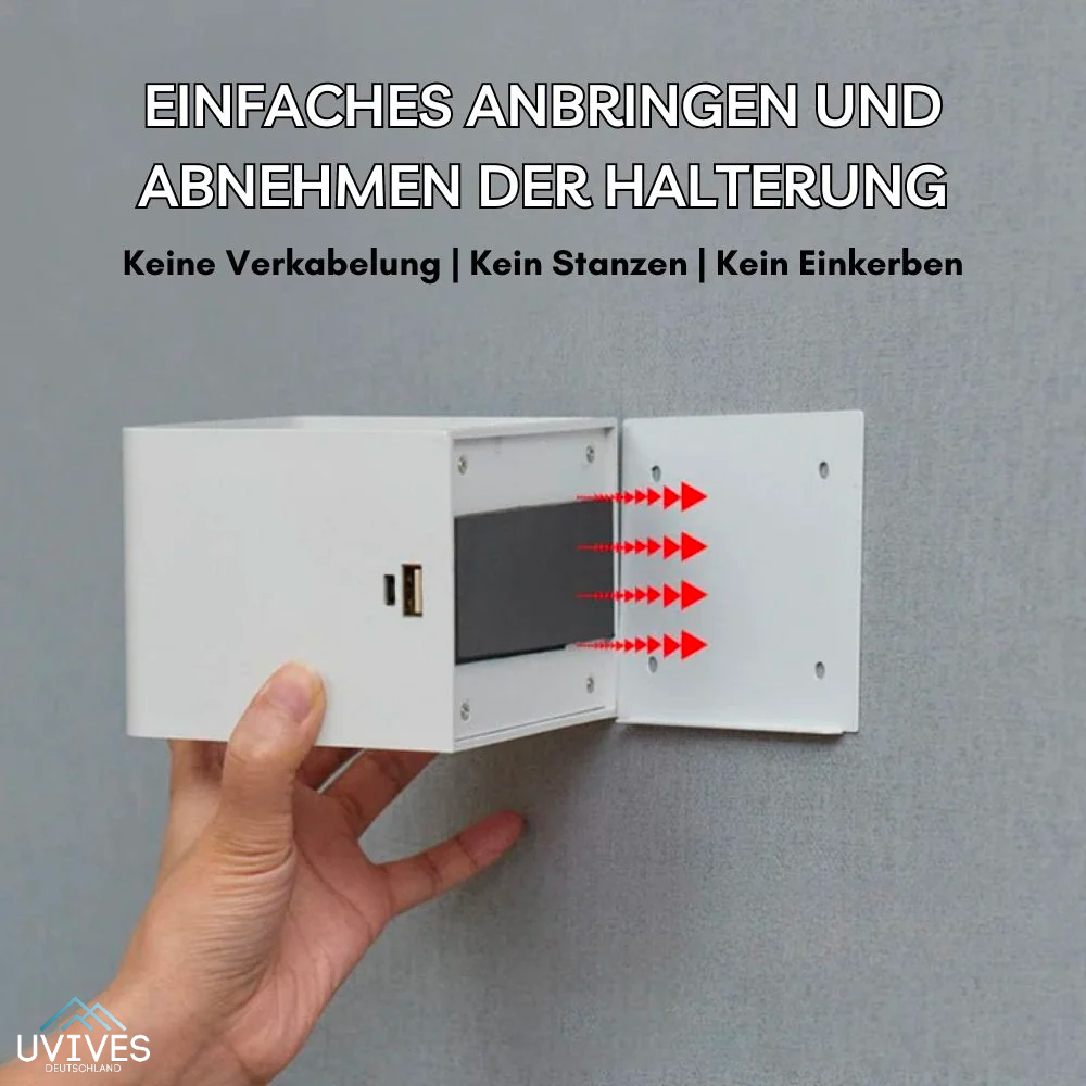 Kabellose Wandlampe | Bewegungsmelder | Warmes Licht 3000K | Modern & Elegant | LuminaCube