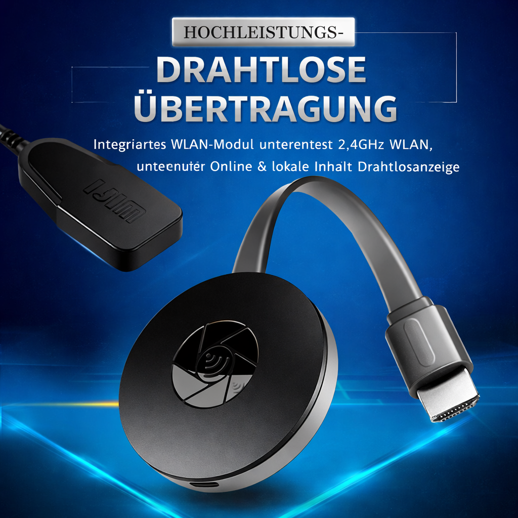 Kabelloser HD-Mirror-Adapter | Full HD 1080p | Miracast, AirPlay & DLNA | CastView Pro