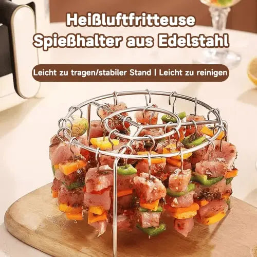 GrillHero™ | Kebab-Grill für Heißluftfritteusen – Gleichmäßiges Garen & BBQ-Genuss