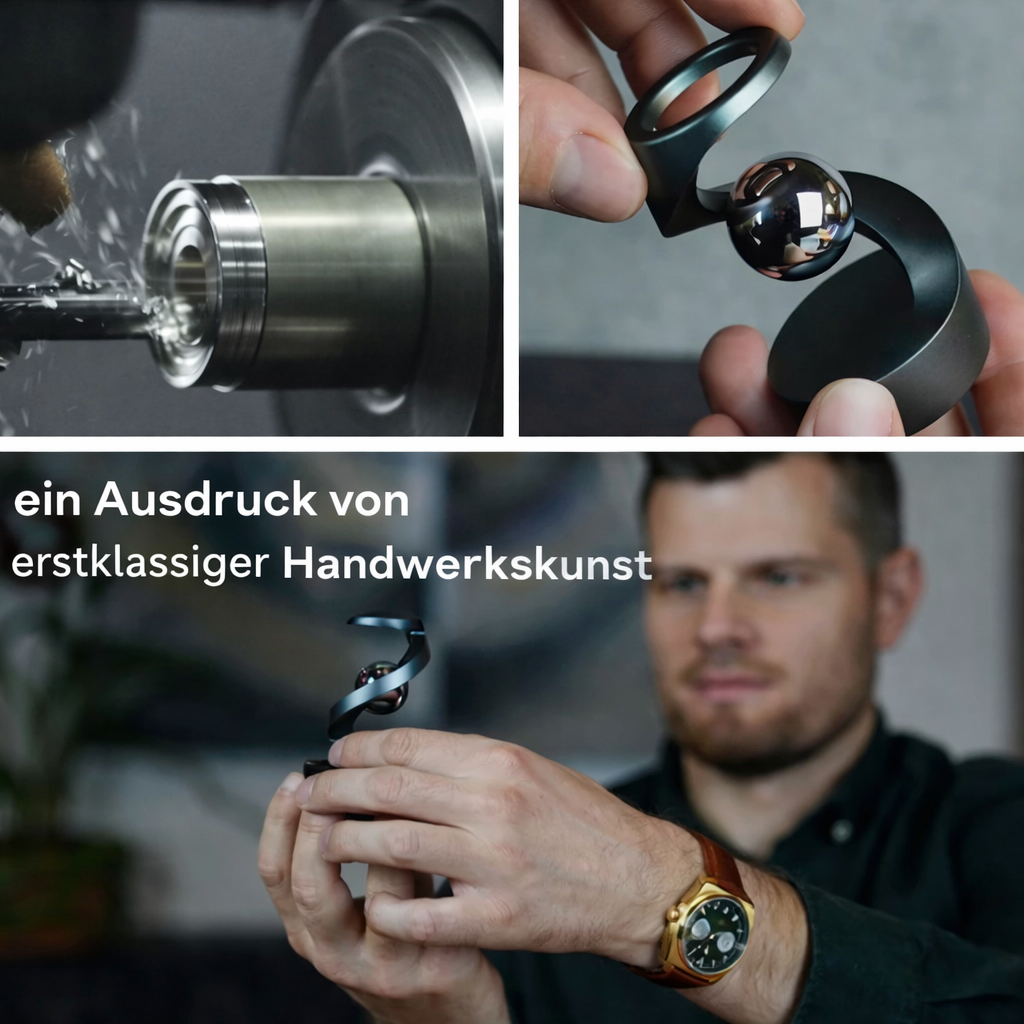 Kinetisches Schreibtischspielzeug | Schwebe-Illusion | Aluminium Design | Stressabbau & Fokus