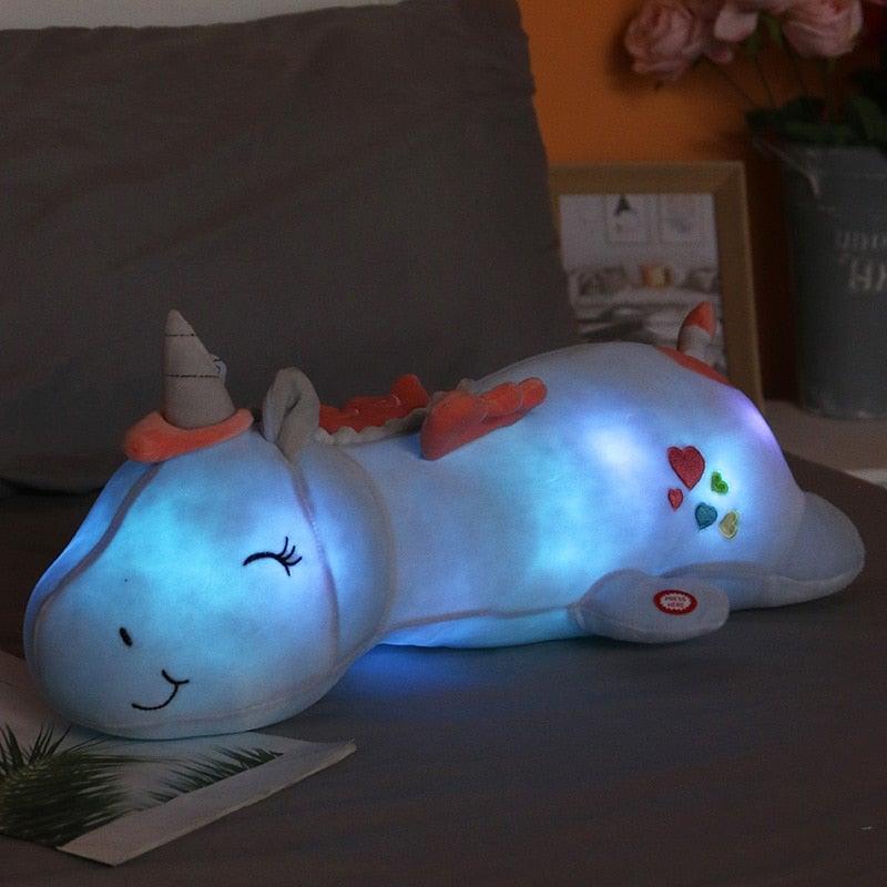 Leuchtendes Einhorn | Kuscheliger Plüschfreund | Regenbogen-LEDs | Perfektes Geschenk für Kinder | Lunacorn