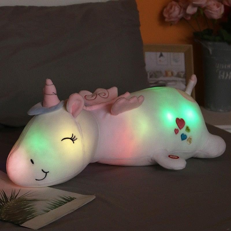 Leuchtendes Einhorn | Kuscheliger Plüschfreund | Regenbogen-LEDs | Perfektes Geschenk für Kinder | Lunacorn