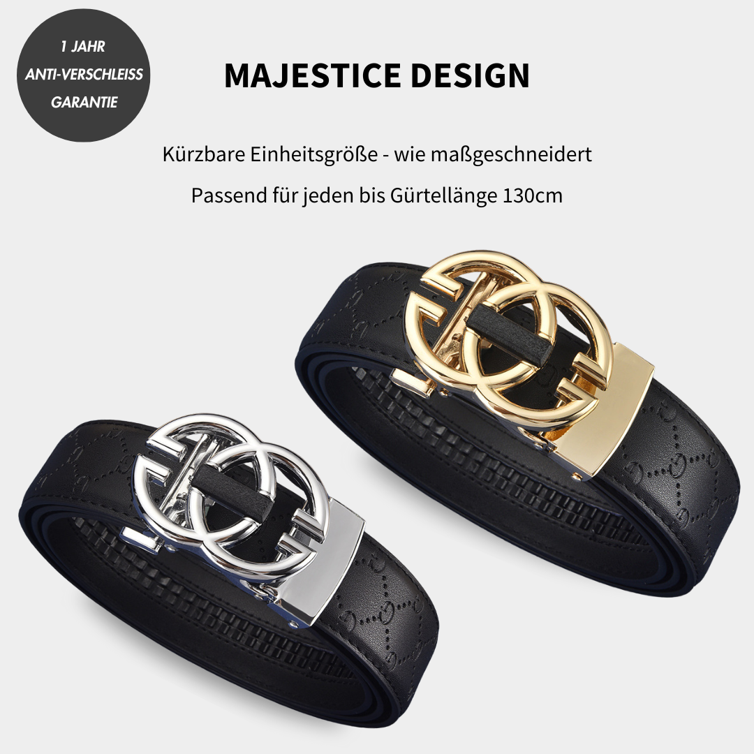 Majestice Belt Ledergürtel | Easy-Click Automatikverschluss | 100% Echtleder | 1+1 Aktion