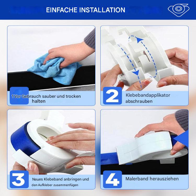 Malerkrepp Applikator | Saubere Farbkanten | Präzises Abklebegerät Mit Cutter & Rollen | Für Wände & Kanten