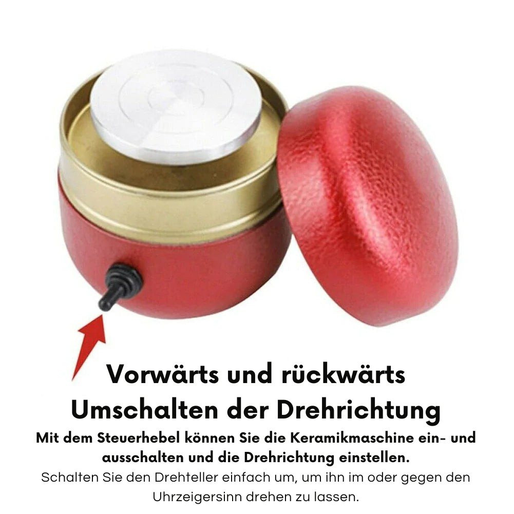 Mini Töpferscheibe | Elektrisch & Leise | Vorwärts- & Rückwärtslauf | Kreatives Töpfern für Kinder & Erwachsene