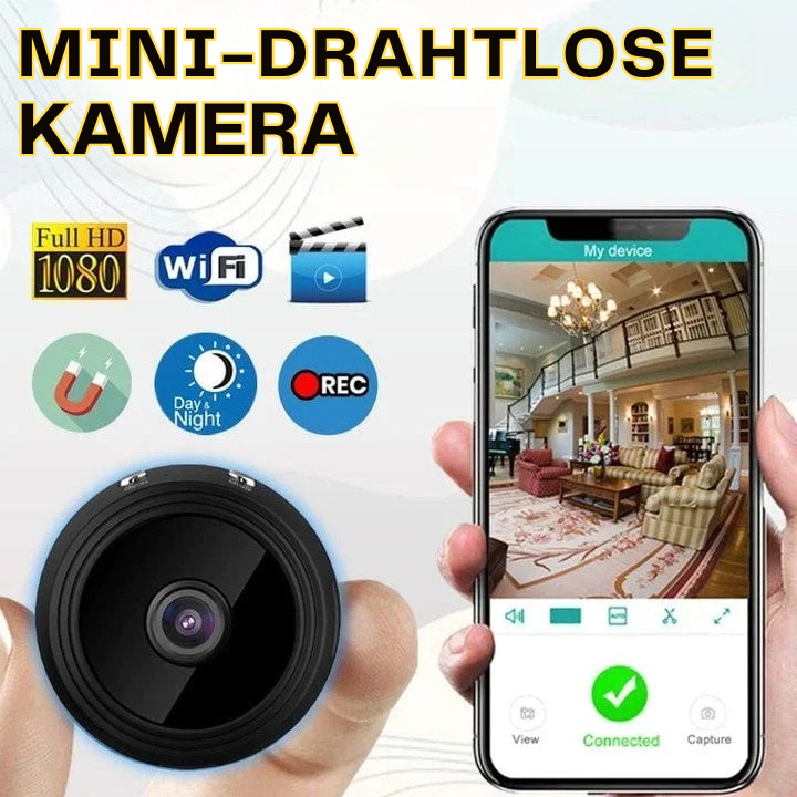 Mini Überwachungskamera | 1080p HD | WLAN & Bewegungserkennung | Nachtsicht