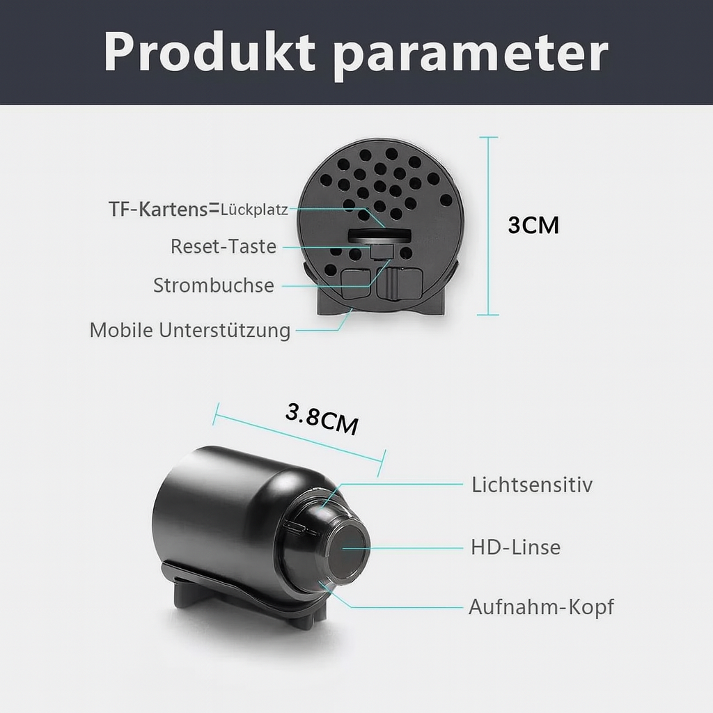 Mini Überwachungskamera | WLAN Fernzugriff | Nachtsicht & Bewegungserkennung | Watchyra