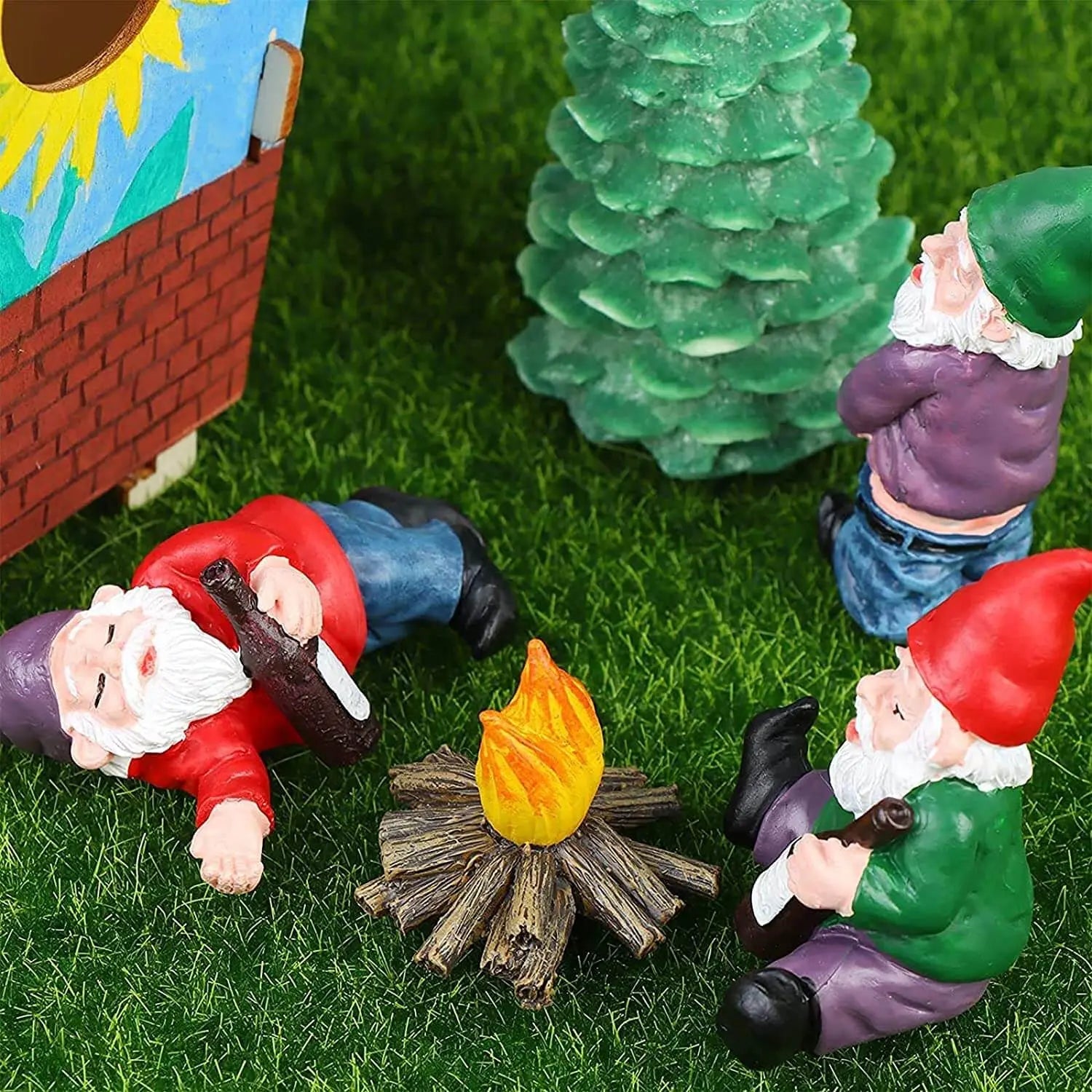 Miniatur Betrunkene Zwerge für Garten-Dekoration