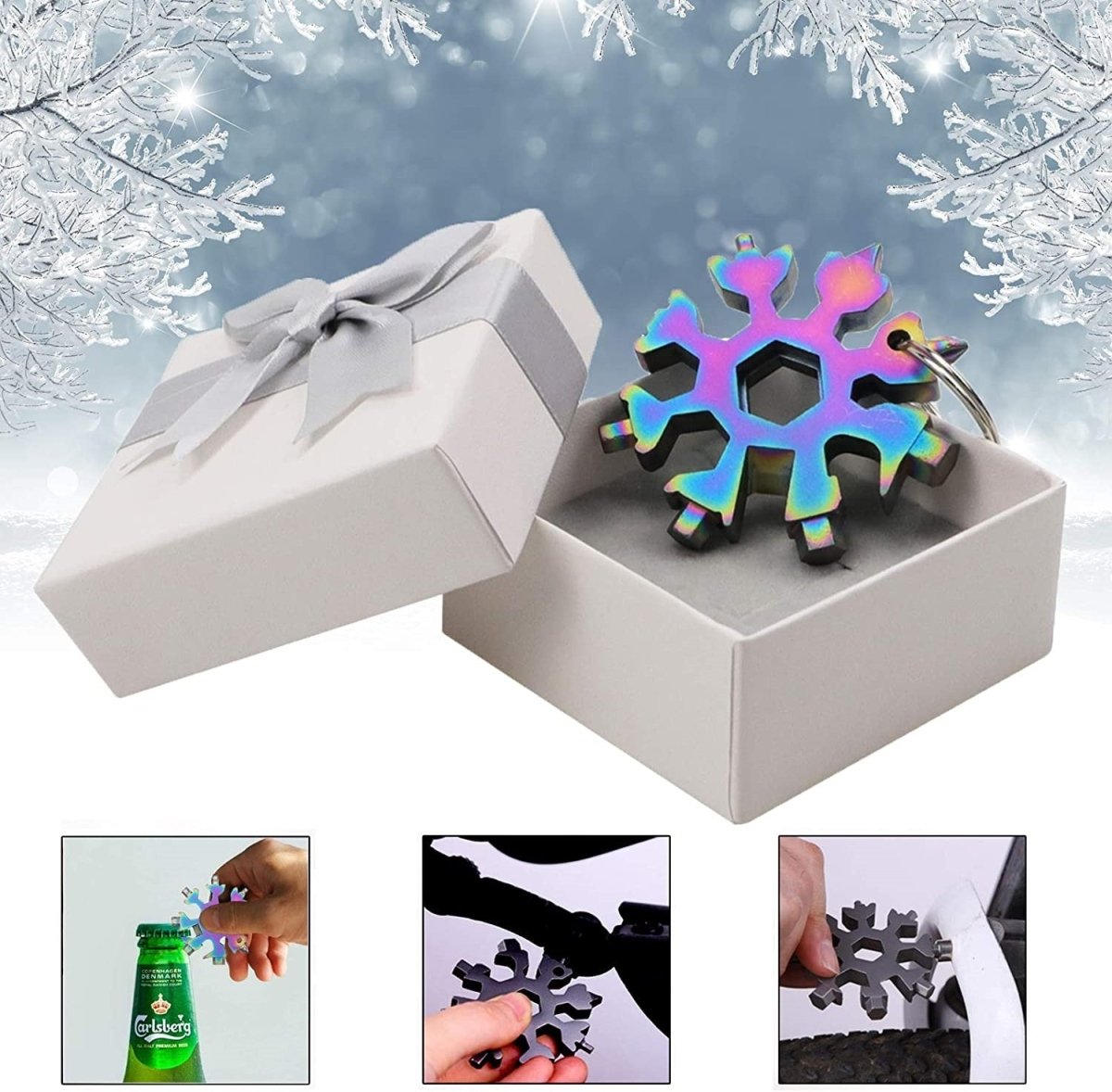 Multitool | 18-in-1 Schneeflocken-Werkzeug | Edelstahl | Kompakt & Robust