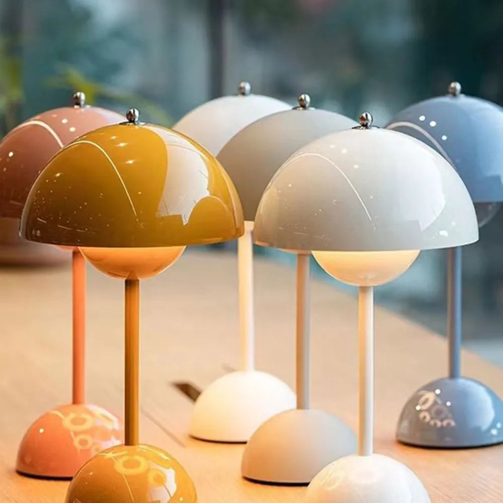 FungiLampe Tischlampe | USB-aufladbar | 3-stufig dimmbar | Skandinavisches Design