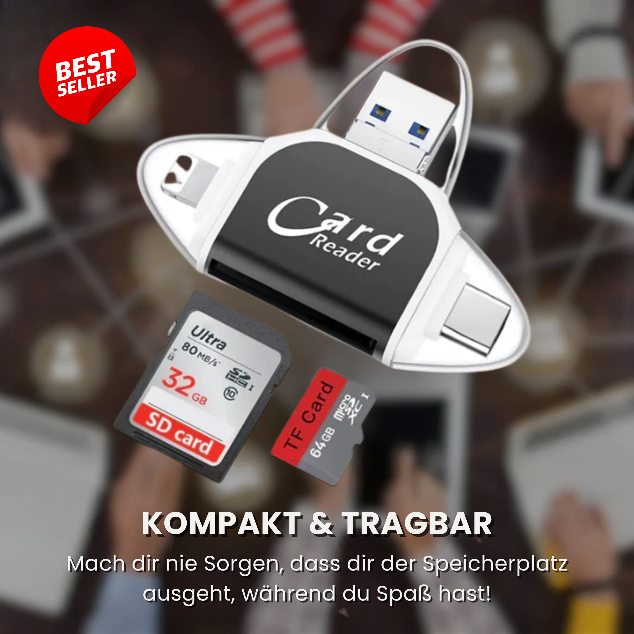 1+1 Gratis | MultiPort™ Schnelles und universelles All-in-One-Kartenlesegerät