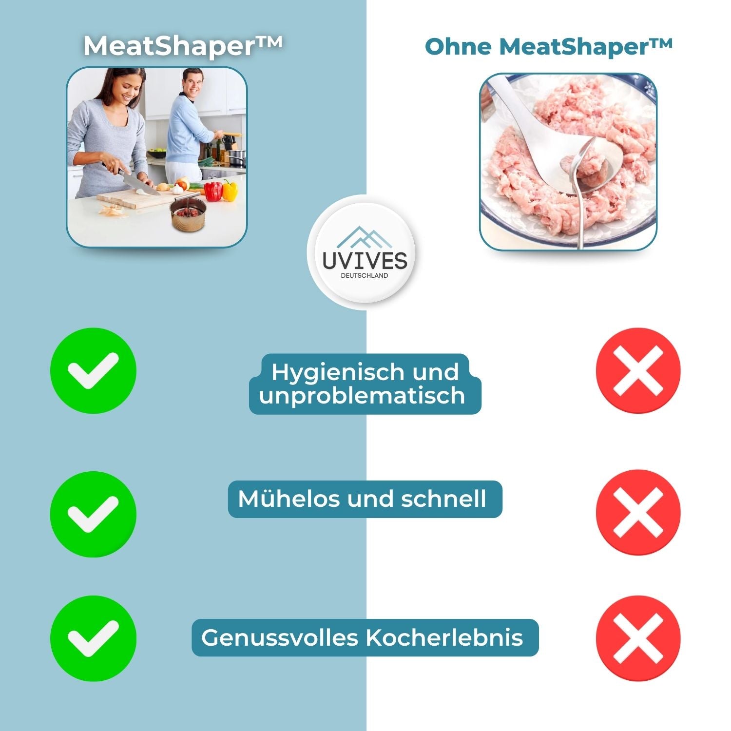 MeatShaper™ - Edelstahl-Frikadellenform für die Küche