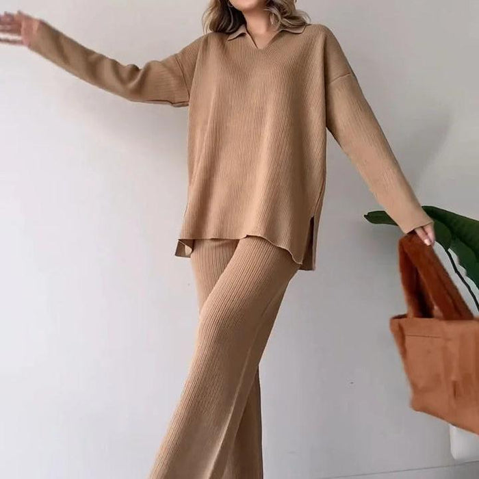 CasualKnit™ Strick-Tweed-Set mit drei Teilen – Fügen Sie Ihrer Freizeitkleidung eine Prise Eleganz hinzu!