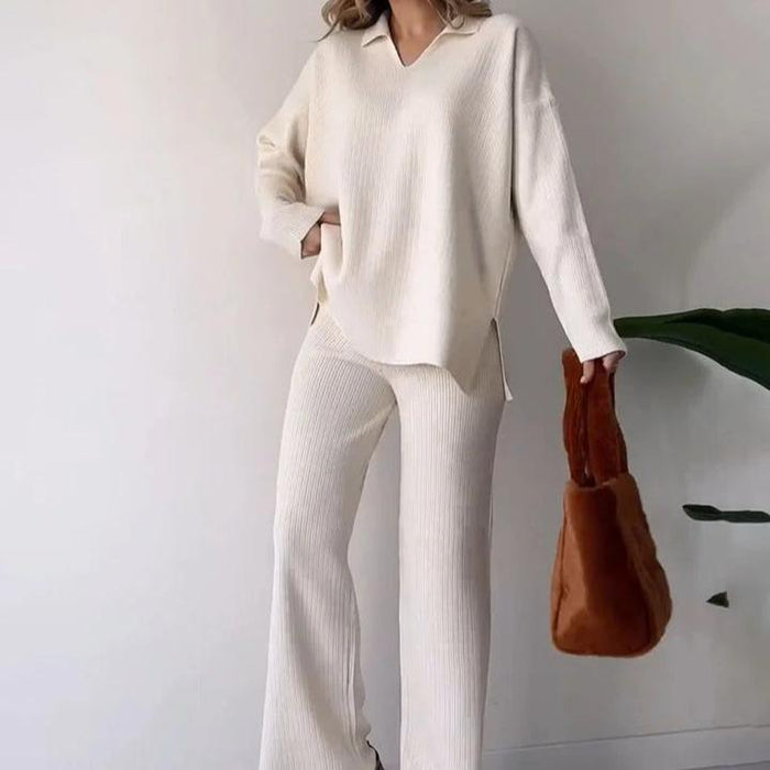 CasualKnit™ Strick-Tweed-Set mit drei Teilen – Fügen Sie Ihrer Freizeitkleidung eine Prise Eleganz hinzu!