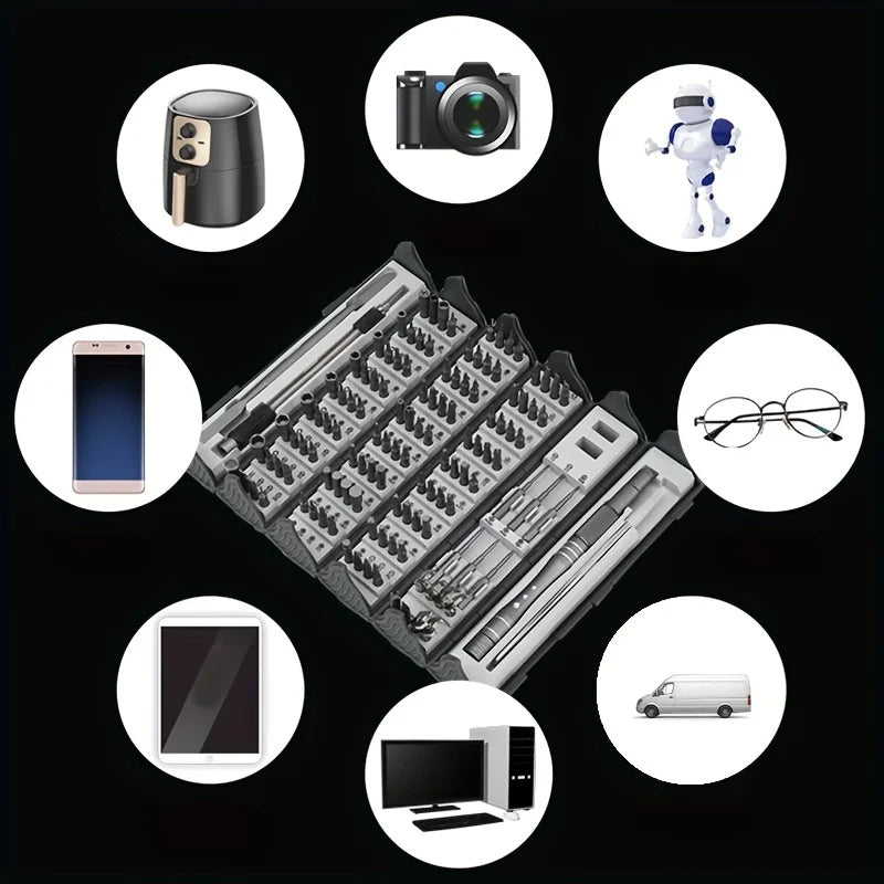 128 in 1 Präzisionsschraubendreher-Kit mit magnetischem flexiblem Schaft | Professionelles Reparaturwerkzeug