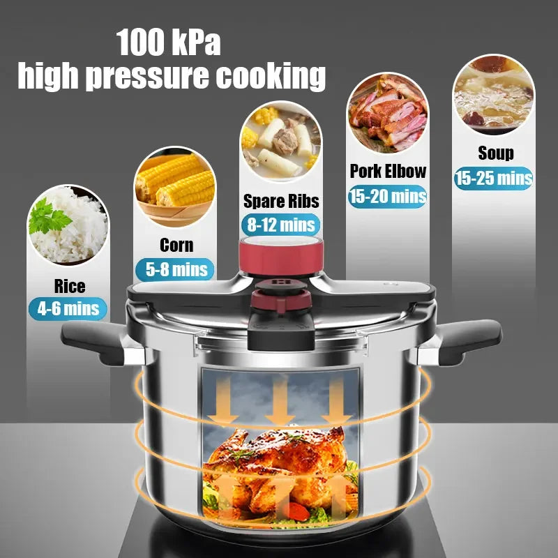 Schnellkochtopf | Edelstahl Pressure Cooker | 4L Kapazität | 50 % Rabatt