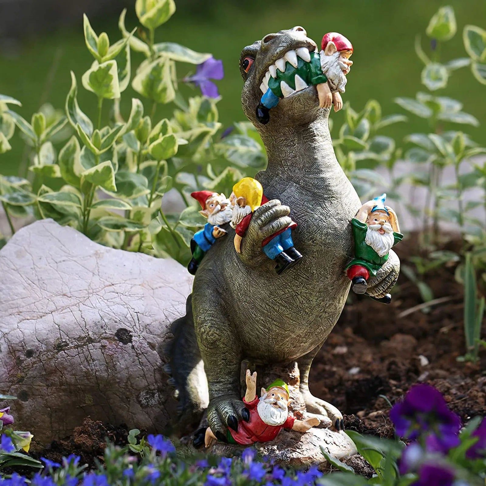 Dinosaurier-Gartenfigur – Lustiger & Einzigartiger Wichtelfresser