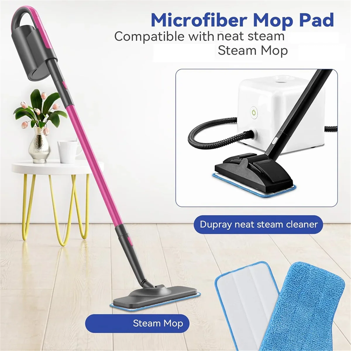 Mikrofaserpads für Dampfreiniger – 6er-Pack, waschbar