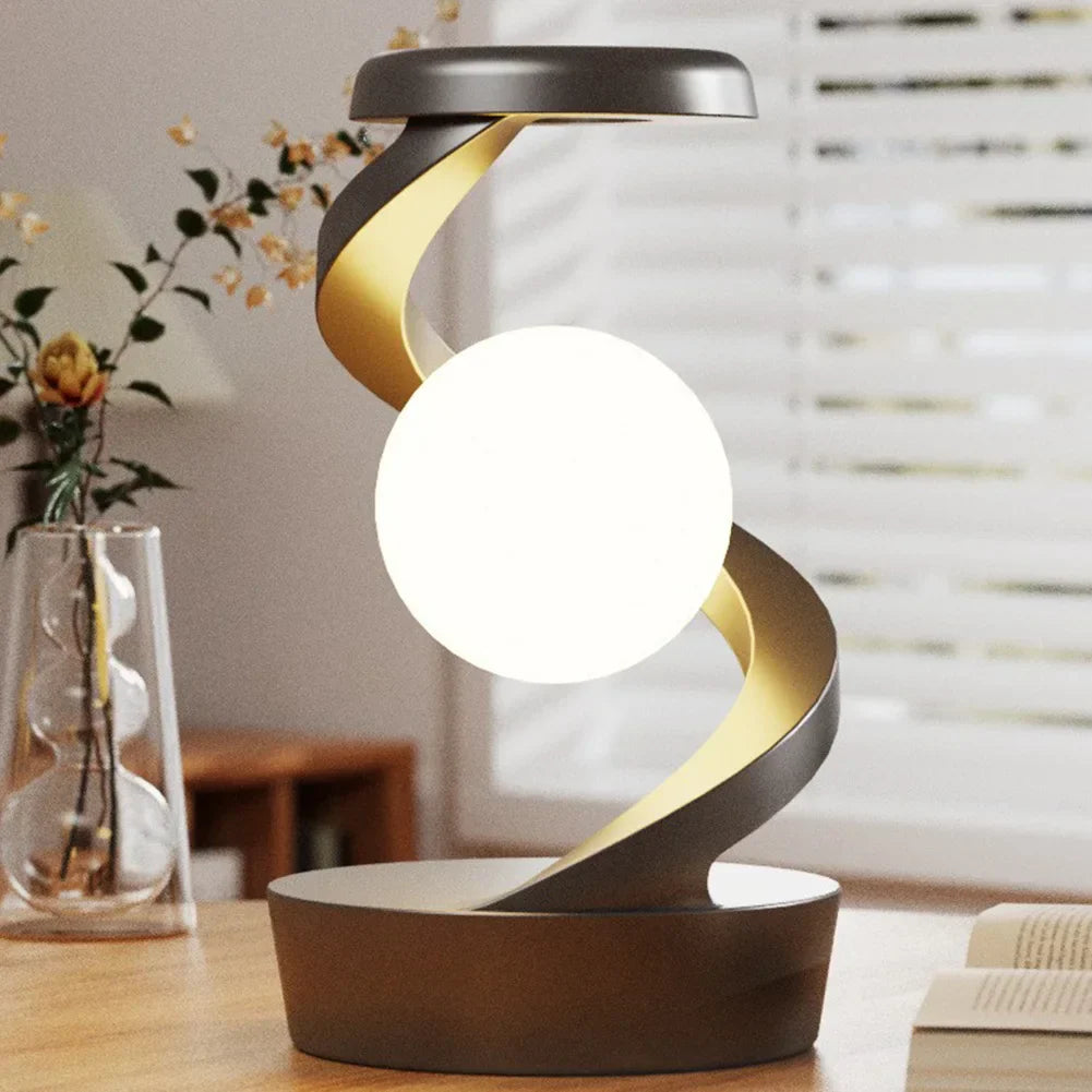 3D Schwebende LED-Lampe mit Wireless Charger – Kreative Mondlicht-Tischlampe
