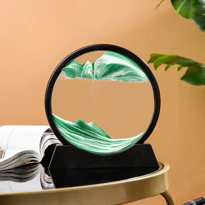 Sandbild Deko Glas | Bewegliche Sandlandschaft | Entspannendes Wohnaccessoire