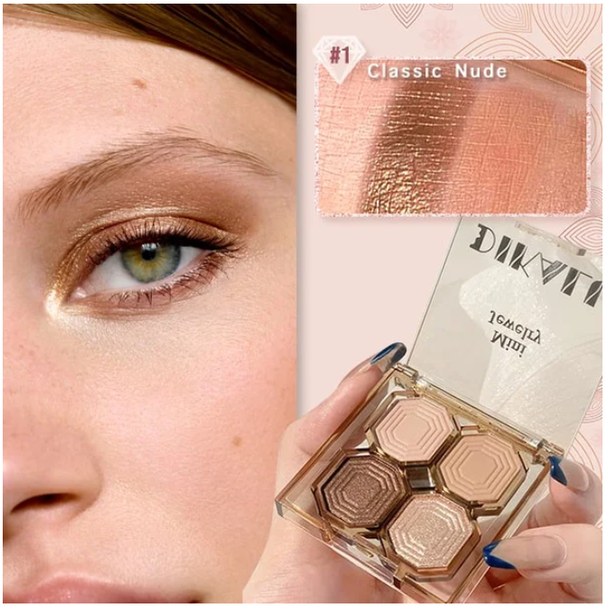 50% RABATT | Romantisch getönter 4-farbiger Glitzerlidschatten