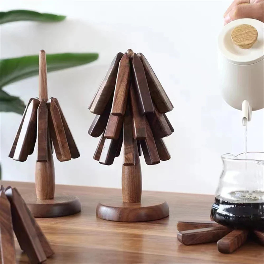 Walnuss Untersetzer Set - Schützen Sie Ihre Oberflächen mit baumförmigen Untersetzern