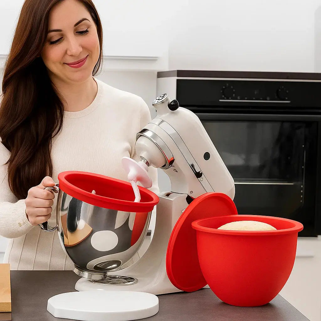 Silikon Schüssel Einsatz | Sauberes Backen | Flexibel & Hitzebeständig | Mit Deckel