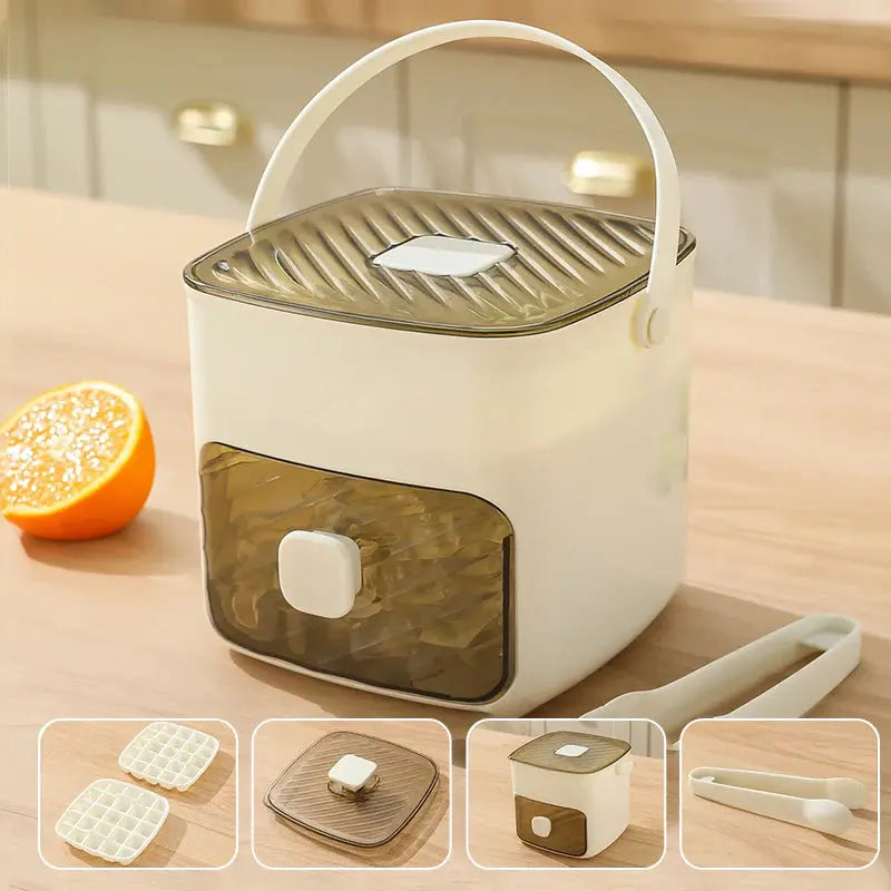 Nie wieder klebrige Eiswürfel – Box mit praktischer Druckfunktion