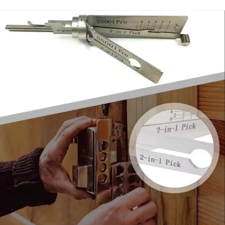 Edelstahl Decoder Werkzeug | 2-in-1 Lockpick & Decoder | Schlosserbedarf