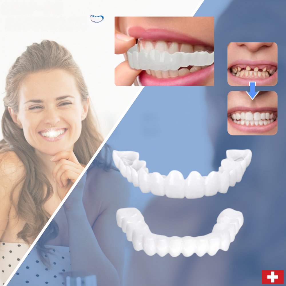 Snap-On Zahnersatz | Sofort Weißes Lächeln | Wiederverwendbar | Ohne Kleber