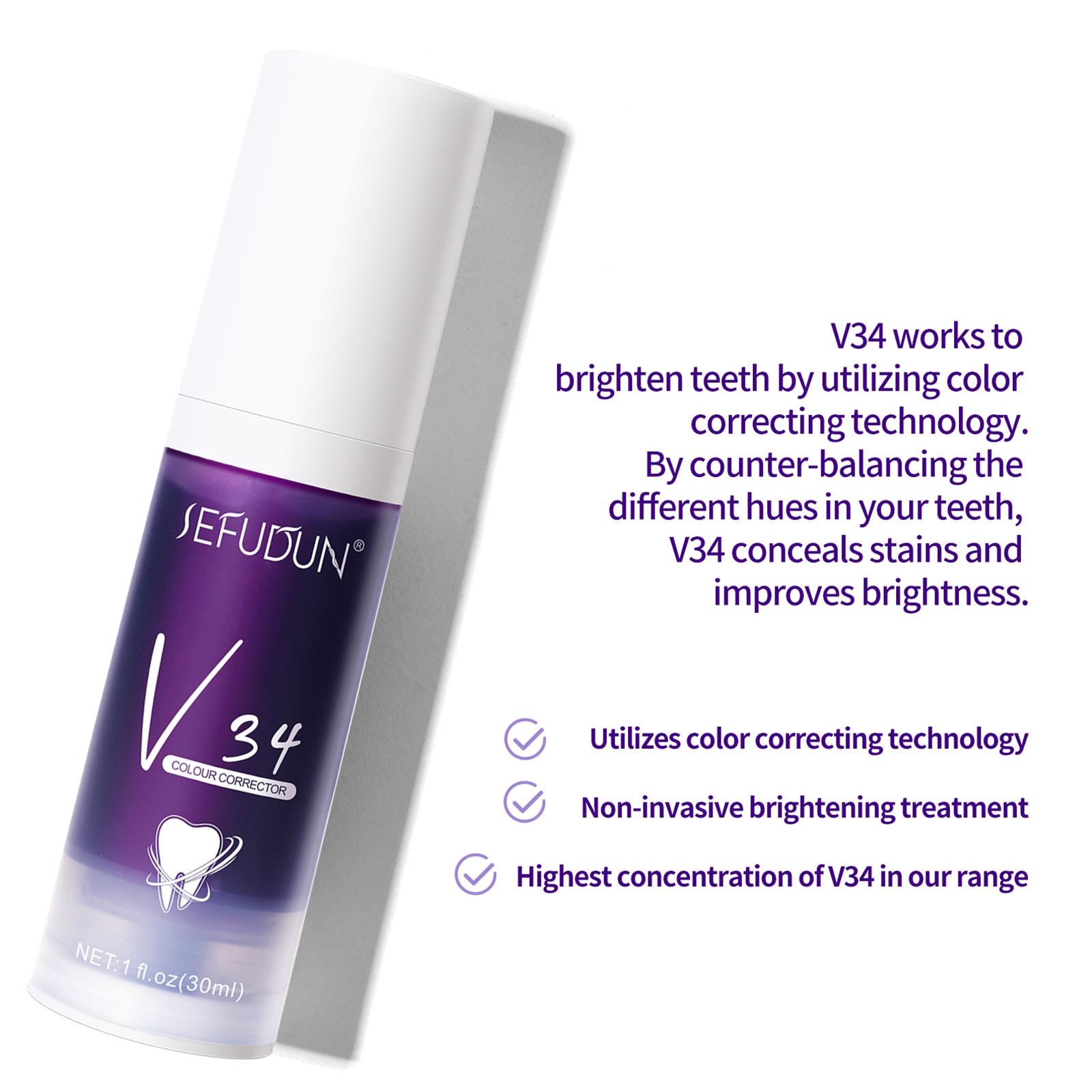 V34-CleanTeeth™- Farbkorrigierende Zahnpasta!