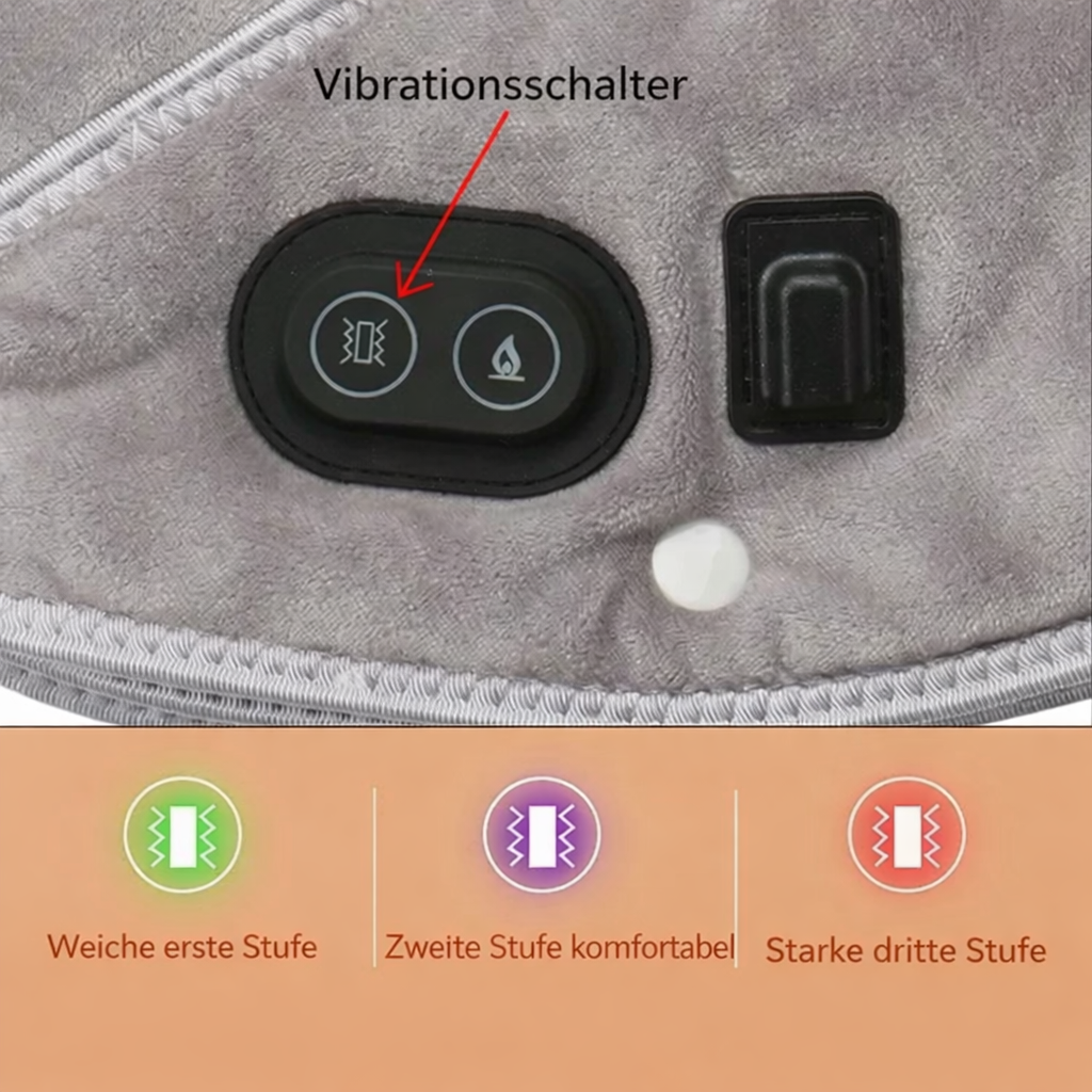 Wärme-Nacken- & Schultermassager ThermoLiva | USB-Heizkissen mit Vibration | 3 Temperaturstufen & Timer | Weicher Plüsch