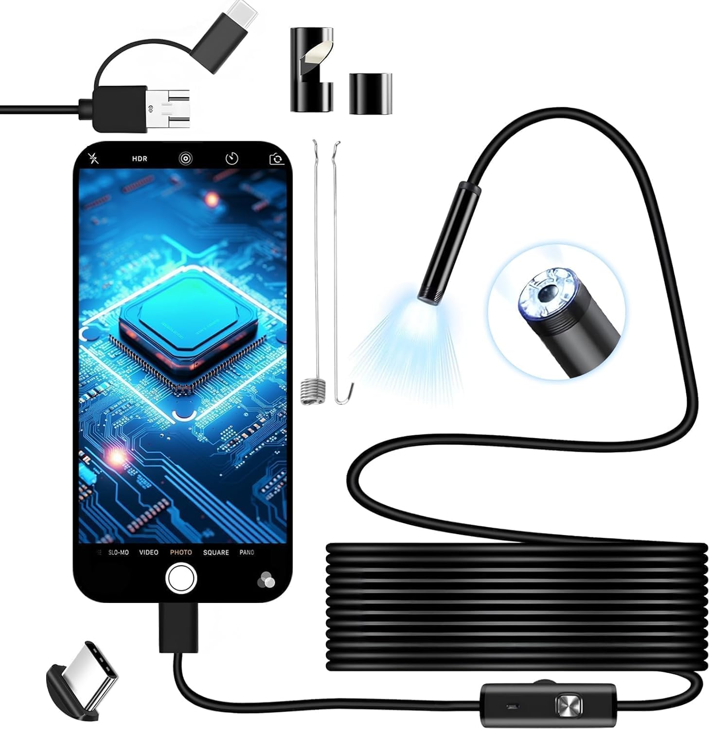 Wasserdichte Endoskopkamera | Hohe Auflösung | Für Android & Windows