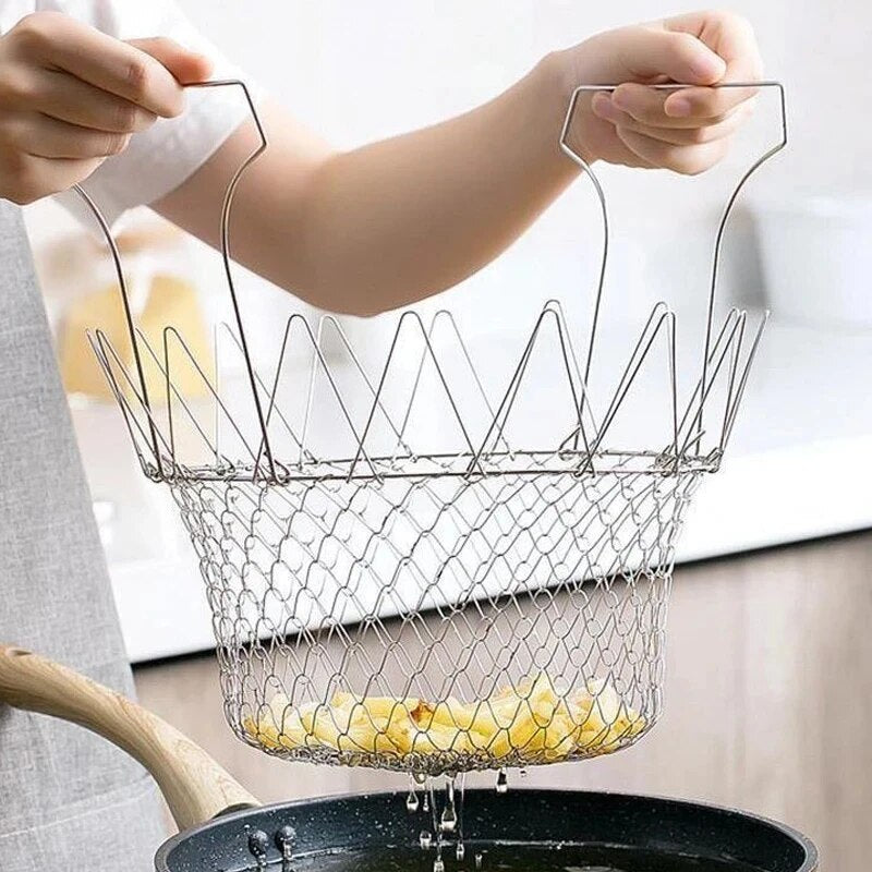 1+1 Gratis | CookMaster™ Mehrzweck-Brat-, Dampf- und Siebkorb aus Edelstahl