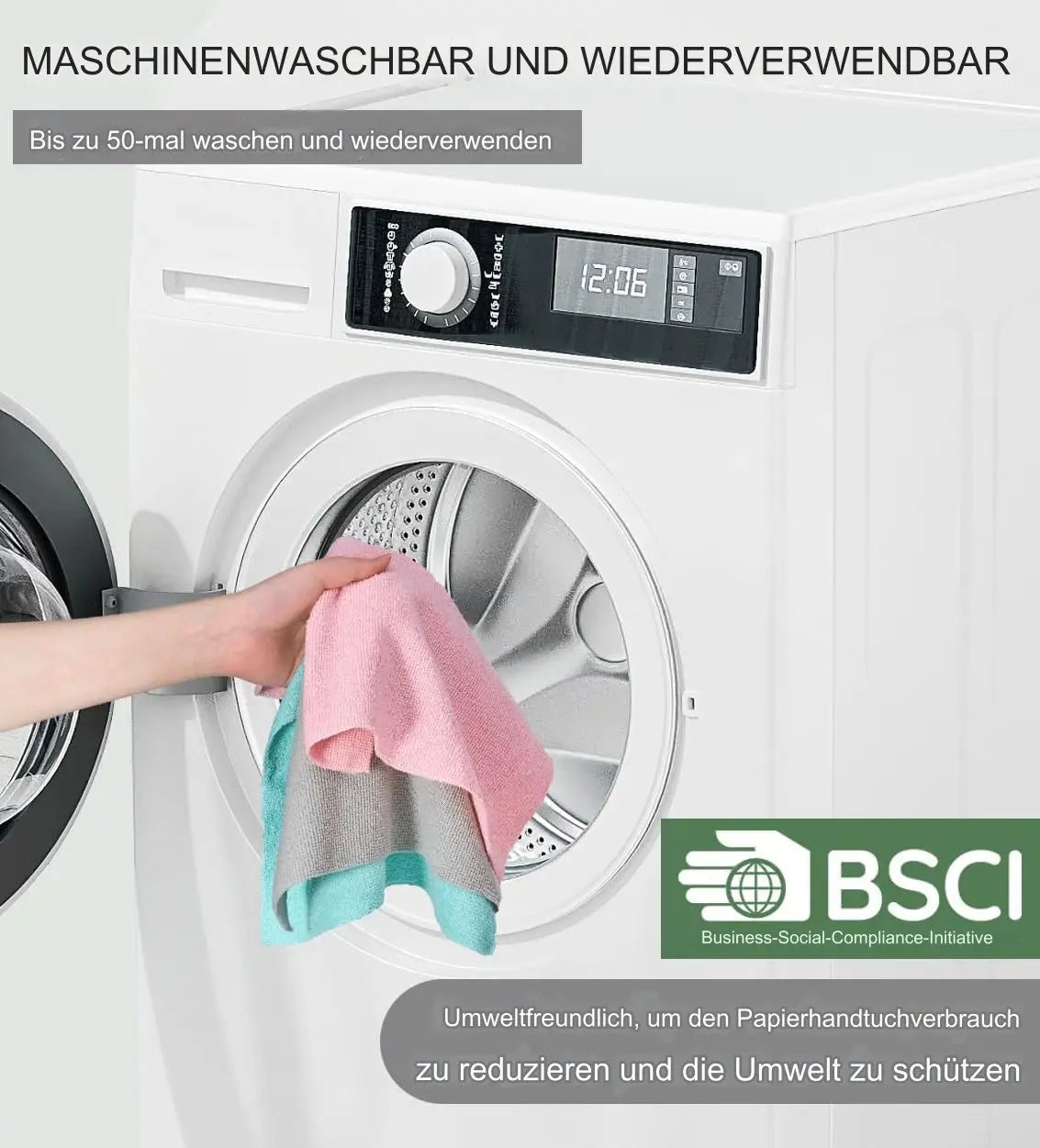 ♻️ Wiederverwendbare Mikrofaser-Papierhandtuchrolle – Super saugfähig und streifenfrei