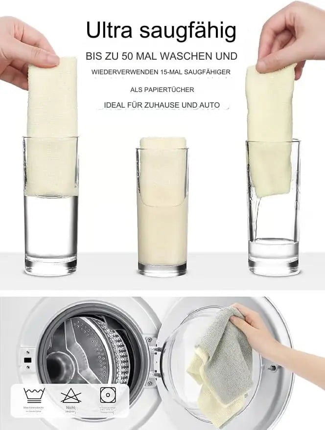 ♻️ Wiederverwendbare Mikrofaser-Papierhandtuchrolle – Super saugfähig und streifenfrei