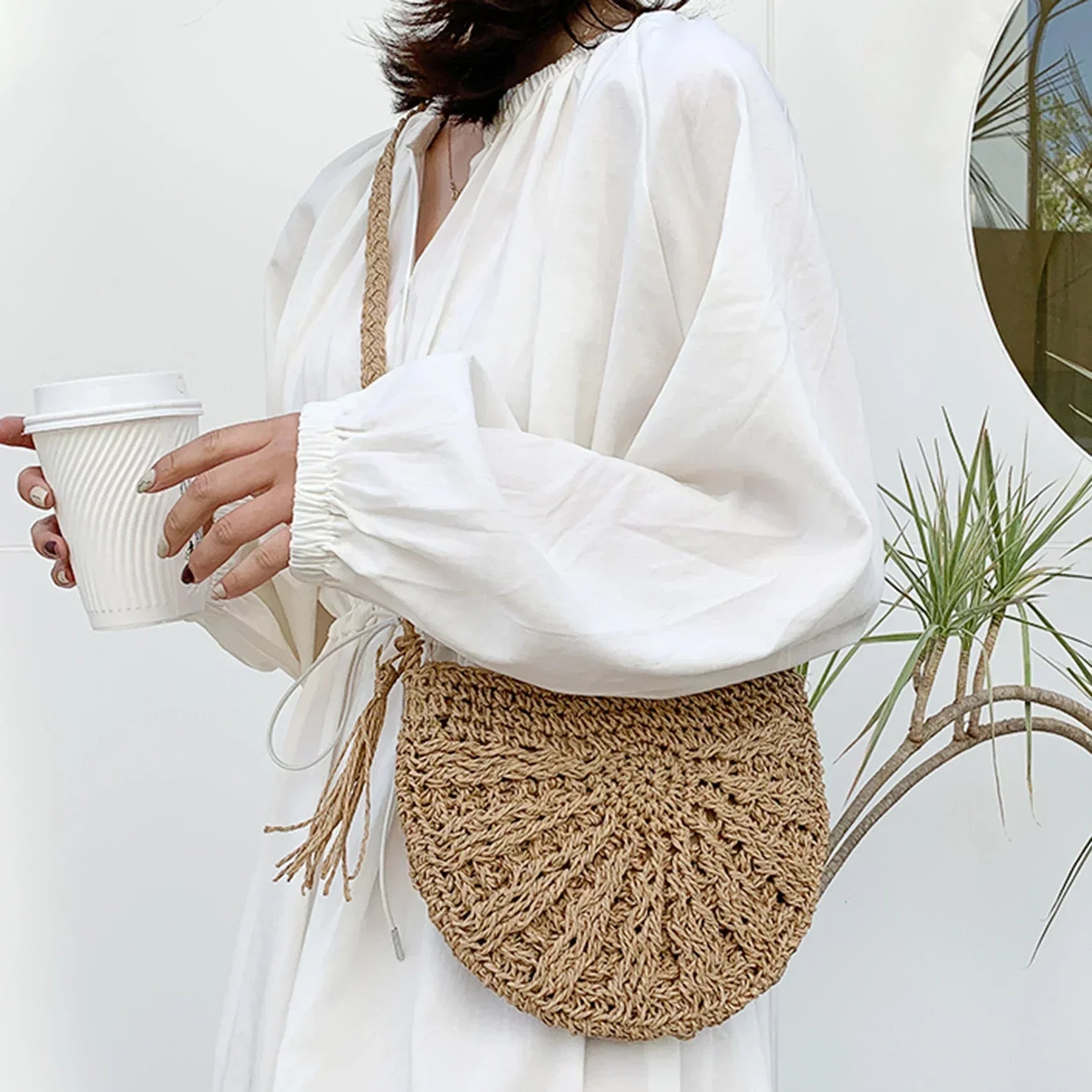 Kesia | Boho Half-Moon Woven Bag