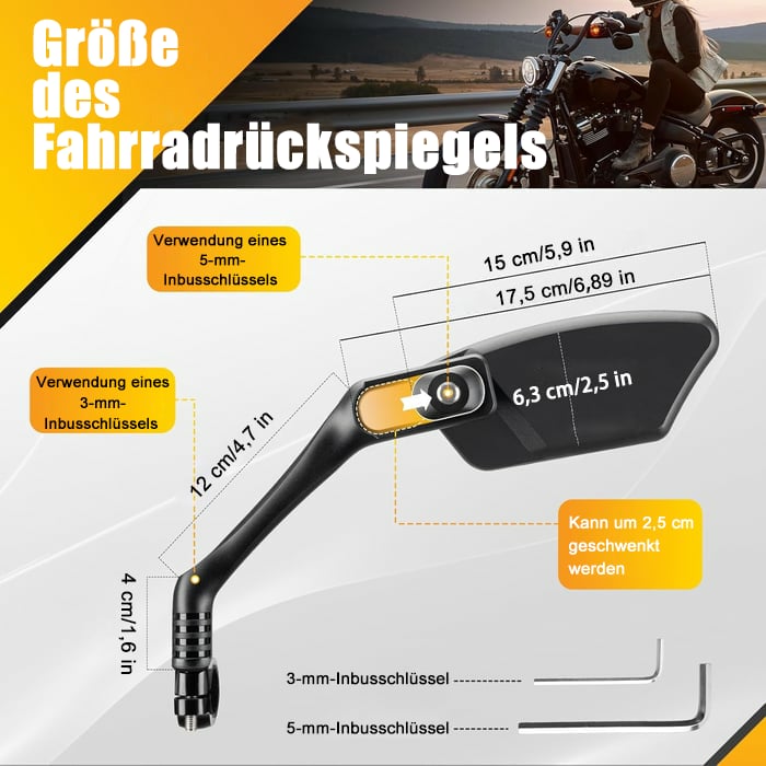 1+1 GRATIS | VeloGuard™ 360 Fahrradspiegel | Kristallklare Rücksicht | 360° Verstellbar | Bruchsicheres Glas