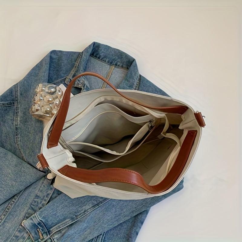 Annatasche | Umhängetasche aus Canvas | Verstellbarer Schultergurt | Geräumig & Elegant