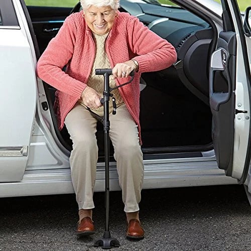 LumiCane™ | Gehstock | Faltbar & Rutschfest | Mit LED-Licht | Höhenverstellbar