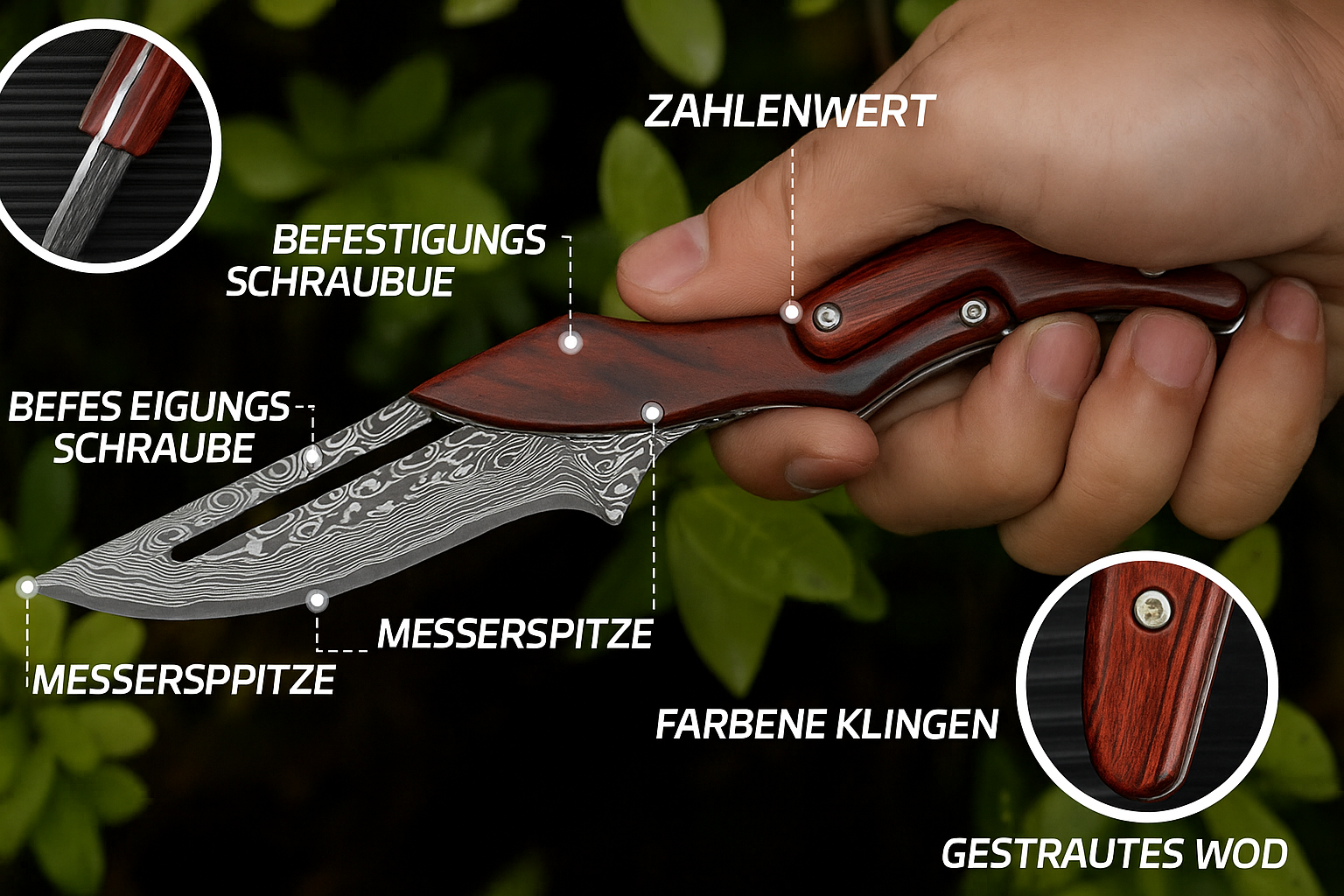 BladeCraft – Handgeschmiedetes Klappmesser aus Damaststahl