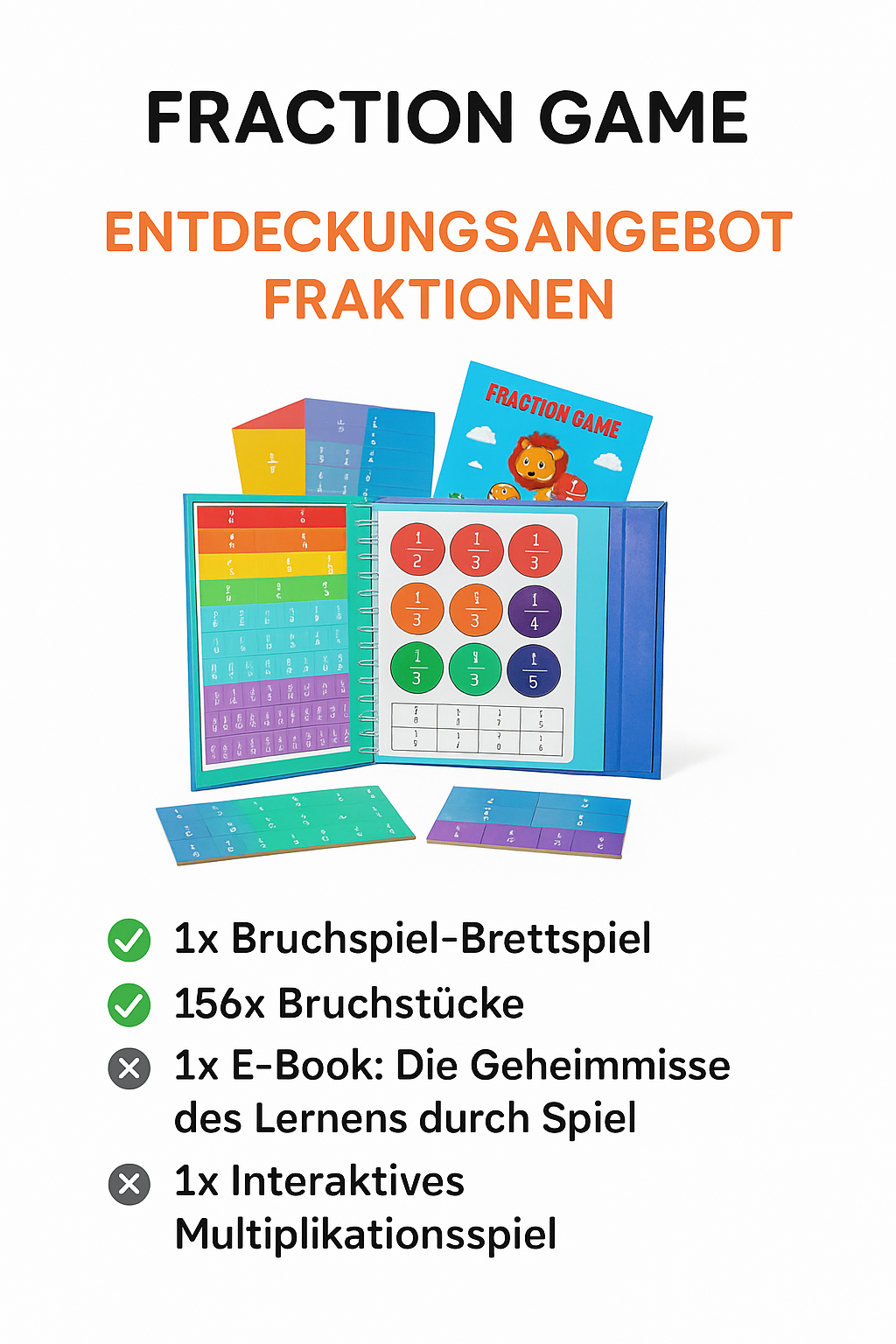 Magnetisches Buch-Bruchteil-Puzzle für Kinder™ - Spielend Bruchrechnen lernen